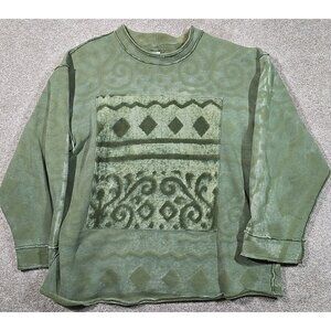 Tin Lizzie Greenie APG Vtg Sweatshirt All Over Print Distressed USA Made XXL